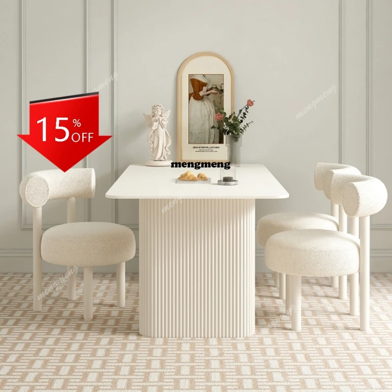 M78 Salon Aesthetics Dining Table Cream Wind Light Luxury Comfortable Romantic High Table Luxury Juegos De Comedor Home Furnitur