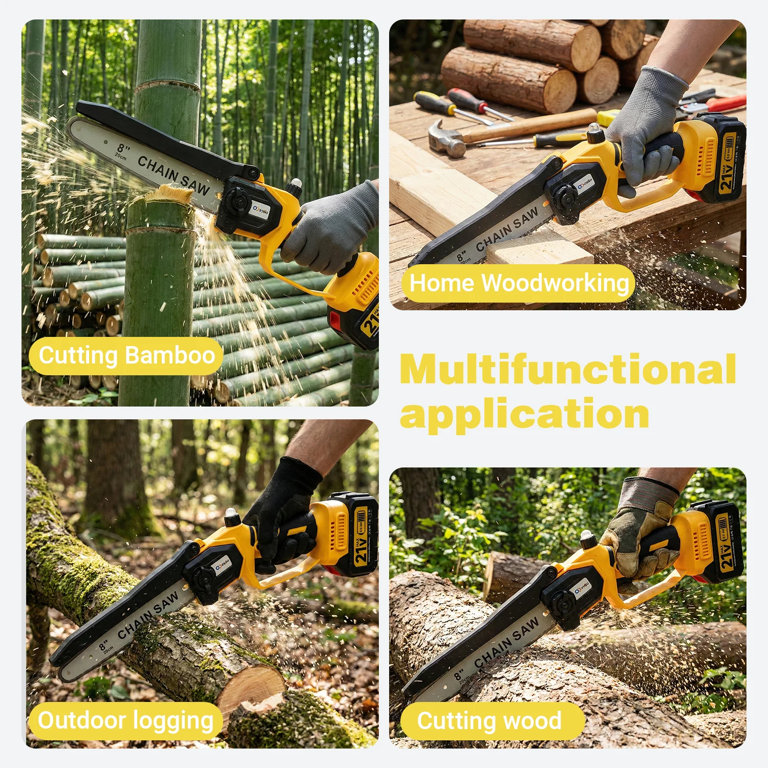 XYSD 2-in-1Cordless Pole Saw&Mini Chainsaw,6