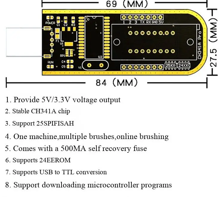 CH341 Programmierer USB Mainboard Router LCD BIOS/FLASH/24/25 Writer – Detail 4