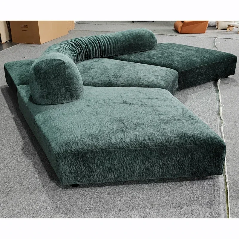 Modern design living room furniture set salon couch Hotel lobby velvet L-shaped corner sofa modular sofa