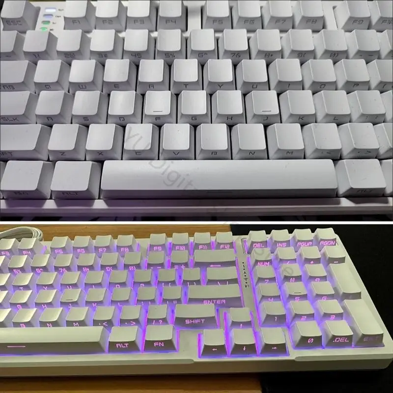 96BA Seitlich bedrucktes Tastatur-Tastenkappen-Set mit Kirschprofil, 140-teiliges Tastenkappen-Set für beleuchtete Tafeln – Detail 3