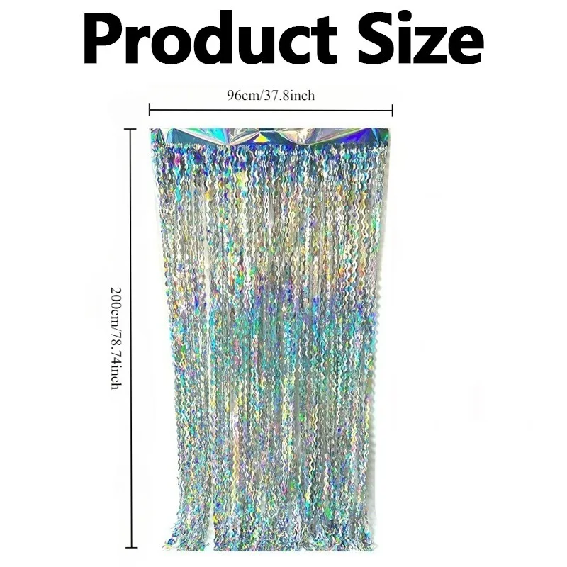 1/2PCS Disco Party Hintergrund Hochzeit Dekoration Folie Fringe Vorhang Pailletten Bachelorette Foto Hintergrund Wand Vorhang Geburtstag – Detail 1
