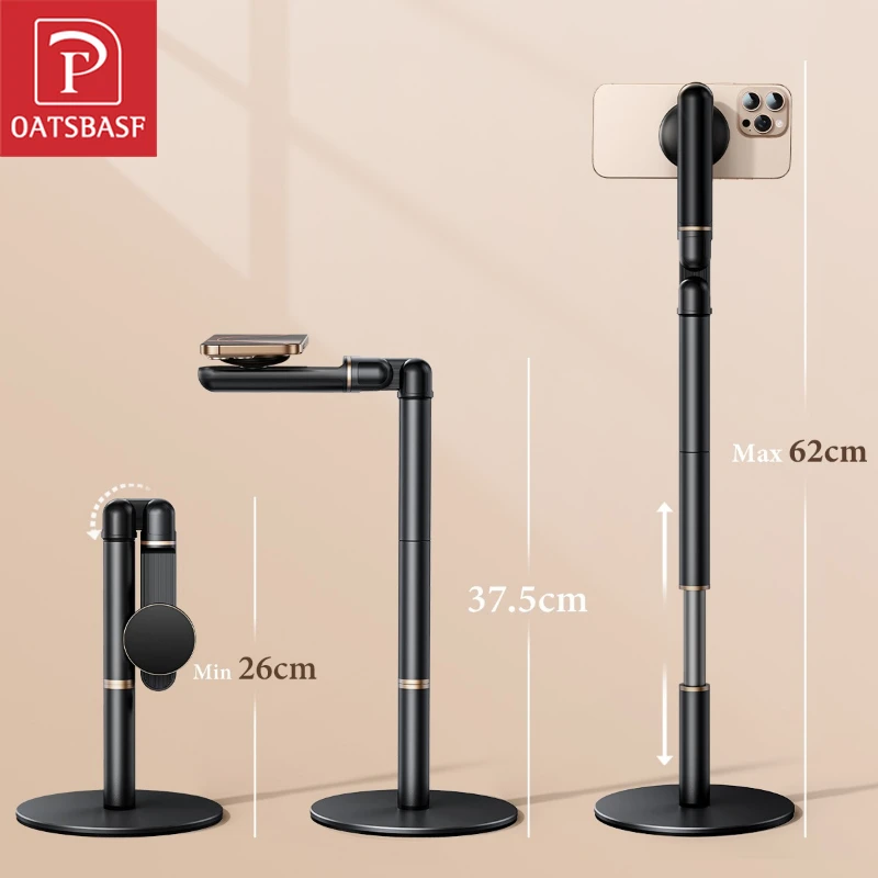 

Настольный магнитный держатель для телефона Oatsbasf 360° ° Поворотный, регулируемый по высоте, 10,2–24,4 дюйма, для универсального iPhone 17, 16, 15, Samsung