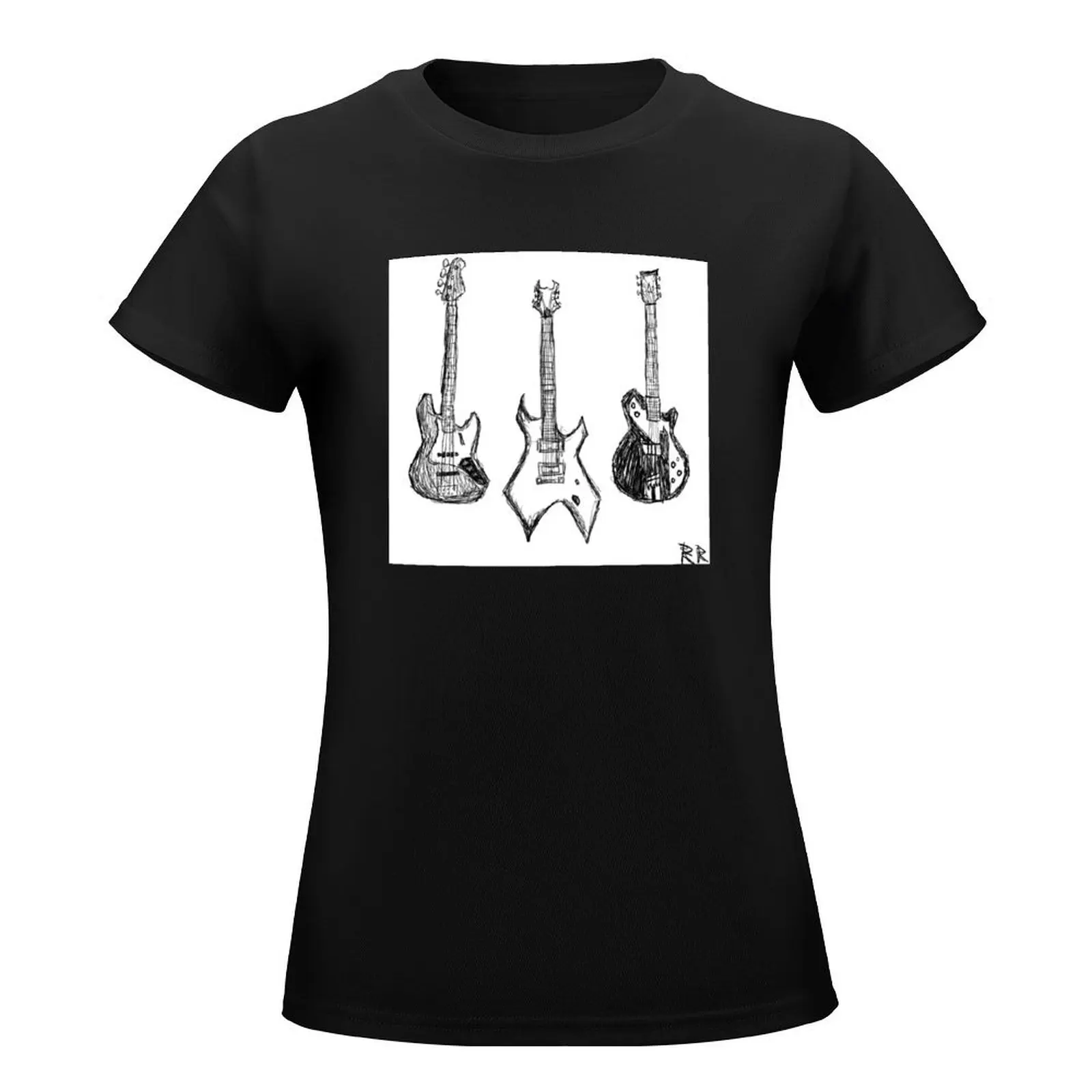 Guitar Trio T-Shirt vintage female customizeds graphics Women's tee shirt