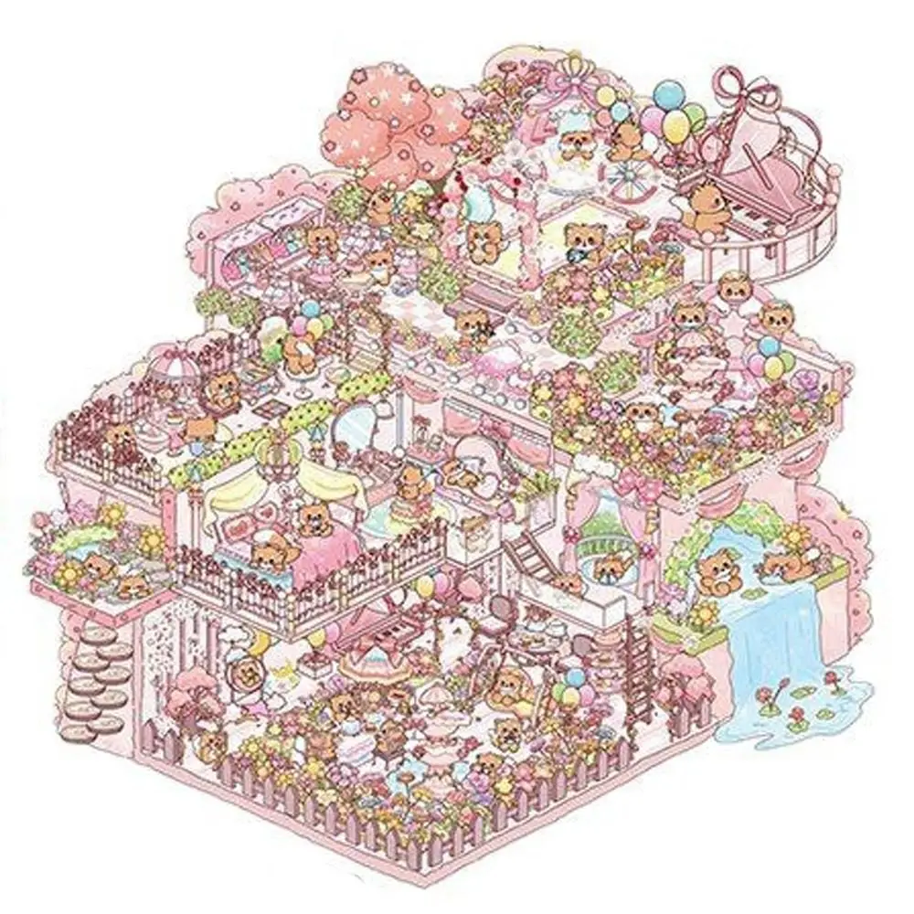 New PET 3D Landscaping Stickers Cartoon Visual Stacking Visual Stacking Stickers DIY Capybara Miniature Scene Sticker Gift