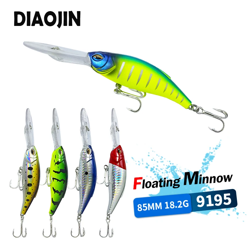 

Saltwater Deep Shad Wobblers Crankbait 85mm 18.2g Floating Minnow Pesca Hard Bait Seabass Fishing Lures Deep Diving Isca Baits