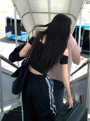 Jennie KaTie 고양이 프린트 꽃 패턴 여성용 와이드 레그 바지 - 캐주얼 협업 작업복 에디션 19_하트알리 레이스 트림 작업 바지 여성 봄 여름 빠른 건조 스포츠 운동복 넓은 다리 캐주얼 재즈 댄스 바지 작은 사이즈