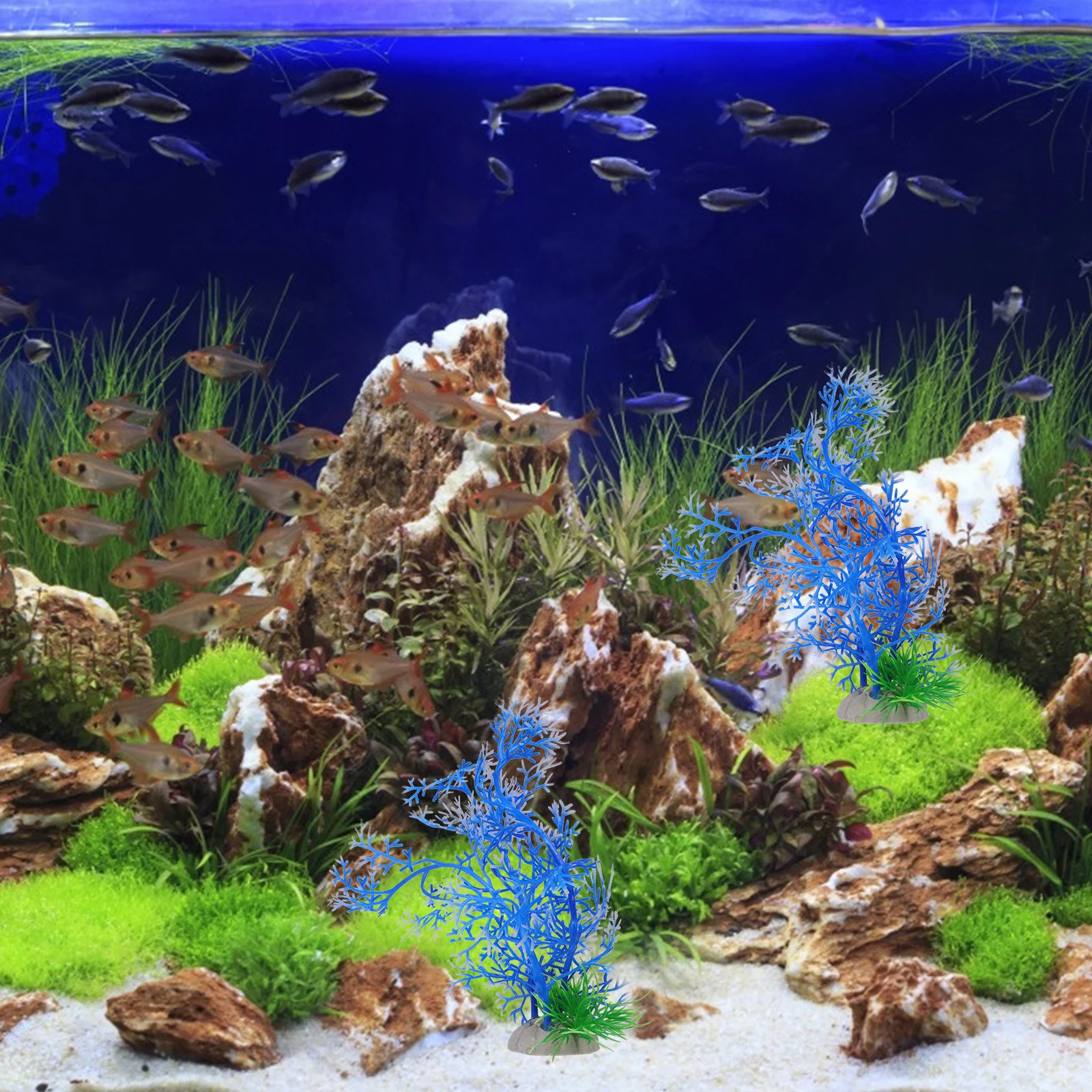 

5pcs Artificial Water Plants Vivid Aquatic Decor Fish Tank Home Ornaments Grass Plastic Sea Grass Model Aquarium Pets Supplies
