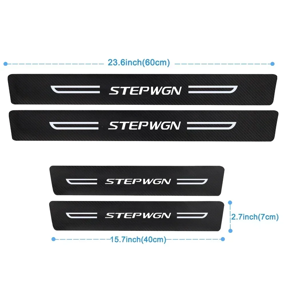 Car Accessories Door Sill Anit Kick Plate Strip for Honda STEPWGN Trunk Door Threshold Protective Sticker Carbon Fiber Decals
