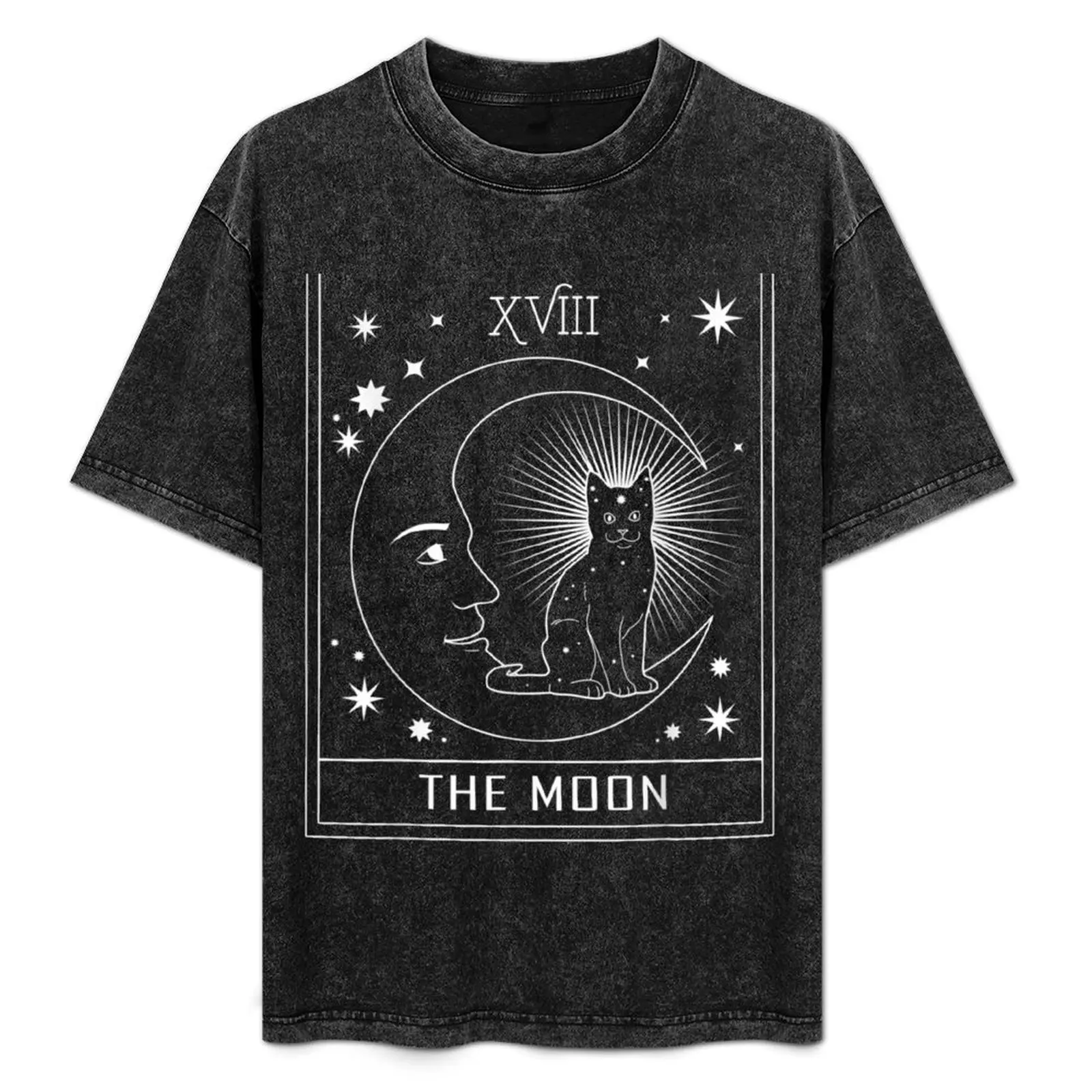 

Tarot Card S Crescent Moon And Black Cat Halloween T-Shirt sports fans shirts graphic mens designer t shirt