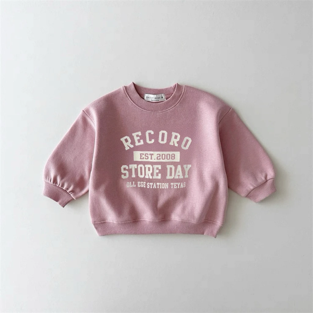 رسالة هوديي النسخة الكورية ملابس طويلة الأكمام الجولة الرقبة القمم للبنين والبنات بلوزات عصرية البلوفرات البسيطة 0-6Year #2