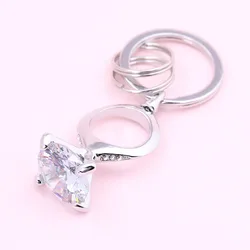 Creative Crystal Zircon women's keychain cute Large rhinestones Ring Key chain Car Keyring Pendant Bag Accessories for girls