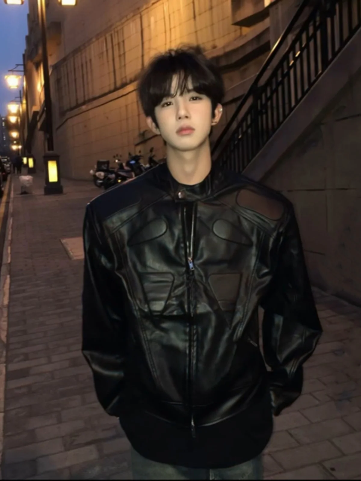 

Мужская кожаная куртка Bla Deconstructed с подплечниками, осенняя, модная, брендовая, в стиле крутой уличной моды, мотоциклетный костюм, премиум-класса