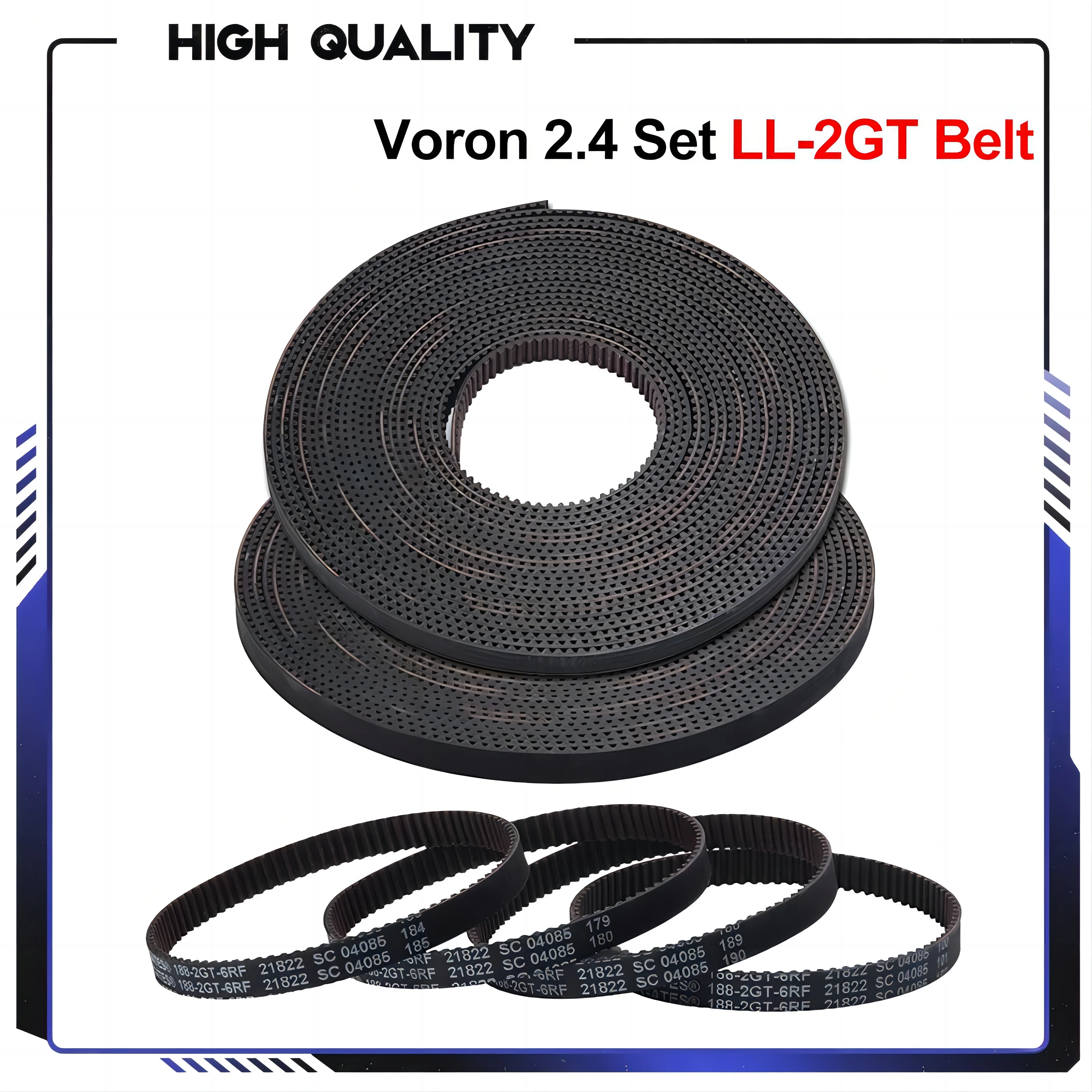 Gates LL-2GT 2GT belt 6MM 9MM RF Low dust rubber opening timing belt GT2 for Voron 2.4 ender3 elegoo 3d printers