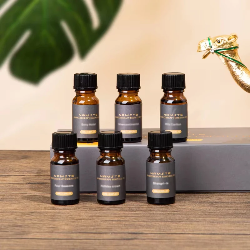 NAMSTE-humidificador de máquina de aromaterapia para coche, ambientador de coche de 10ML, aceites aromáticos de colección Premium de Hotel de lujo, paquete de 6