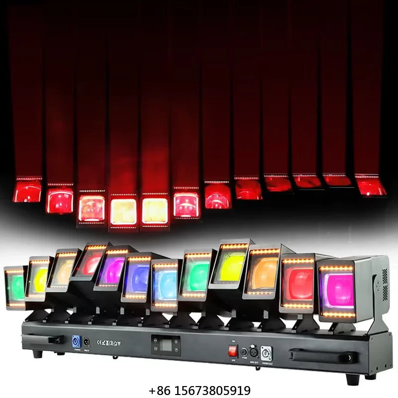 

Светодиодный матричный прожектор 12x60W RGBW 4-в-1 с зумом и эффектом волны, вращающаяся голова, с дополнительным светом