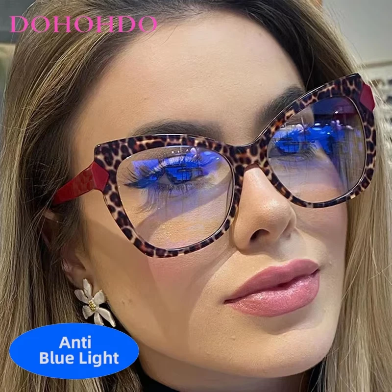 

TR90 Anti-Blue Light Vintage Big Cat Eye Designer Brand Women Men Optical Spectacle Reading For Computer Eye Protection Eyewear