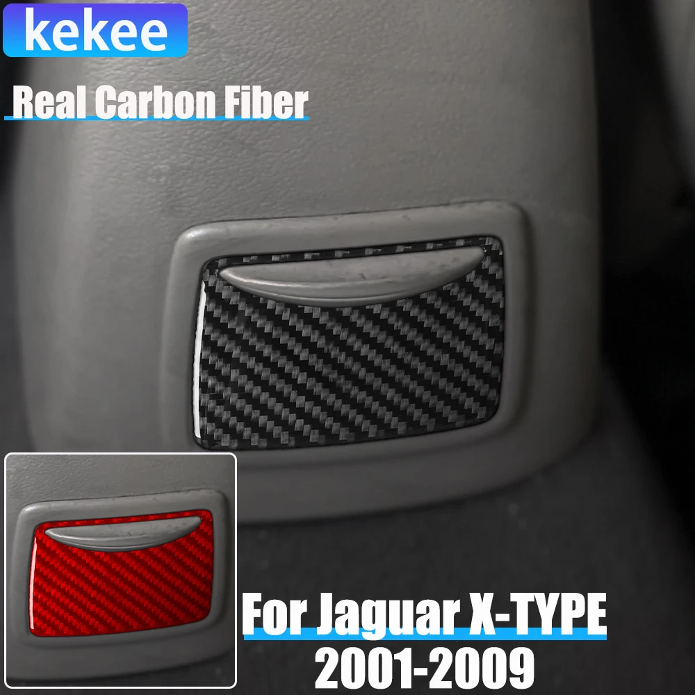 

Real Carbon Fiber Car Accessories Rear Ashtray Panel Decorative Trim Cover Soft Sticker For Jaguar X-TYPE X400 2001-2009