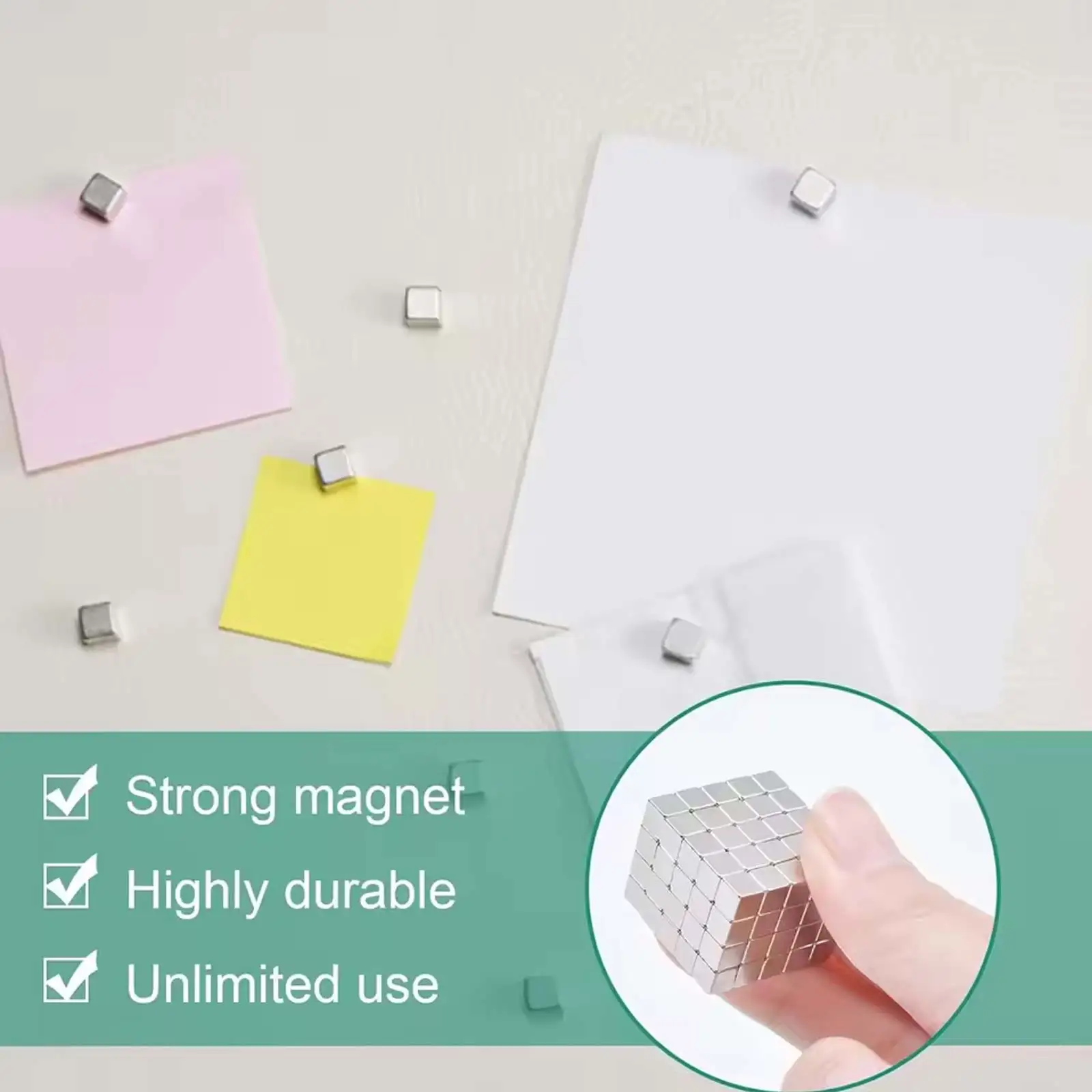 50/100 Pcs Small Square Magnetic Cubes Strong Mini Magnets for Fridge Whiteboard Craft Projects 5x5x5mm Size