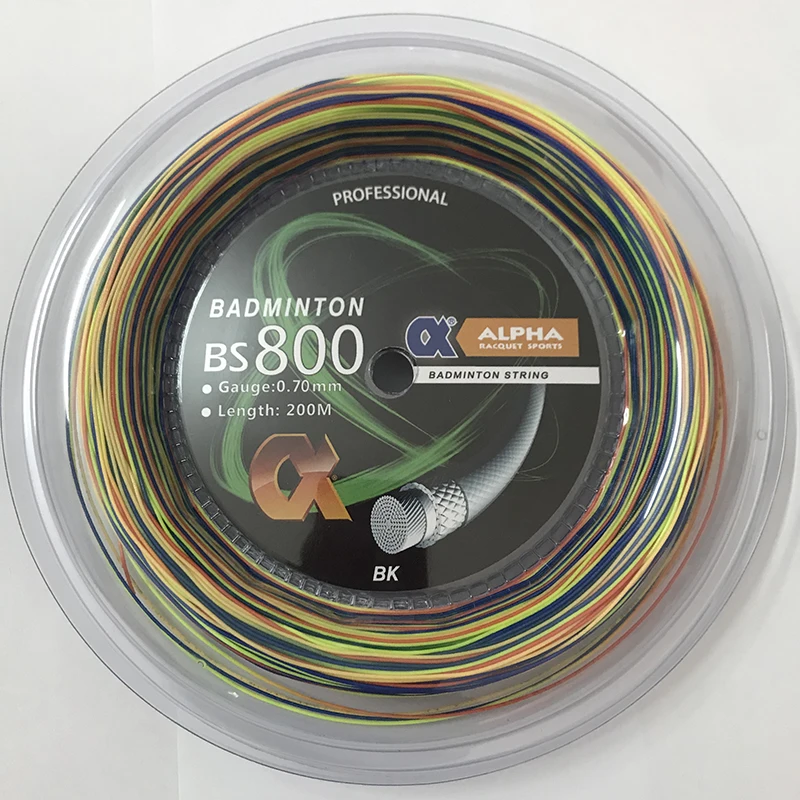 Alpha Badminton String Rainbow String 200m Reels 0.7mm High Pounds Elasticity Machine Badminton Stringing Line Net BS800 Taiwan