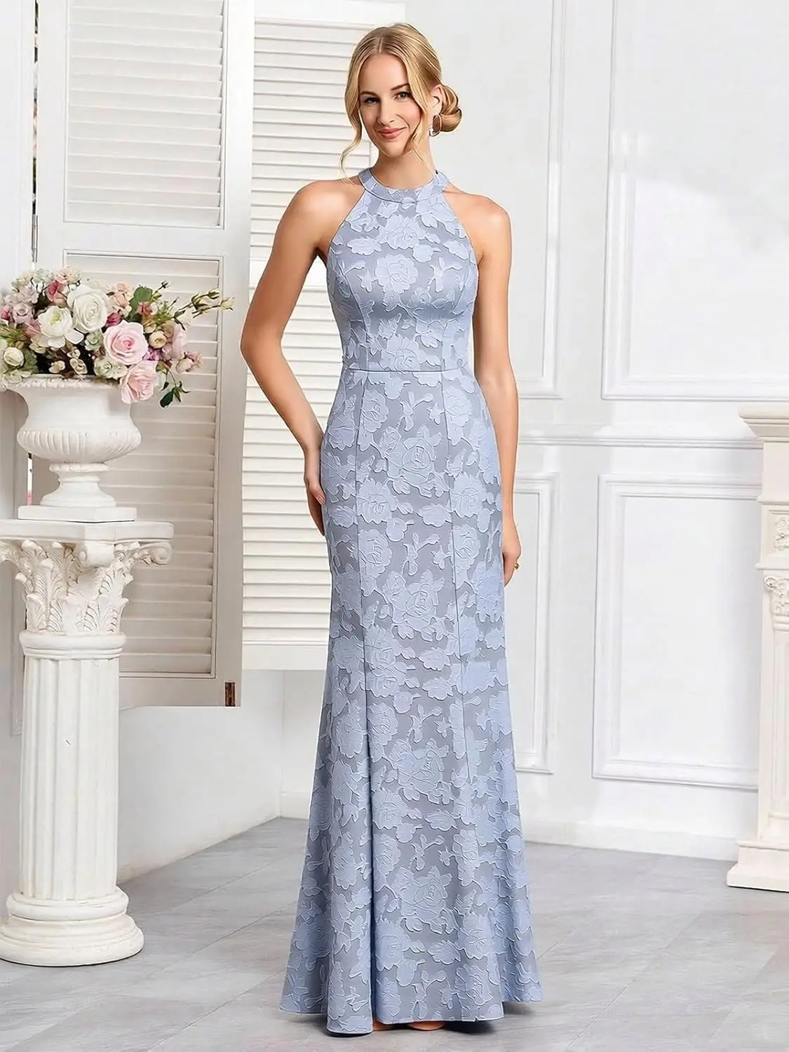 Customized Fashion Lace Mother of the Bride Dress 2026 Long Mermaid Halter Formal Wedding Guest Dress Long Evening Party Gowns