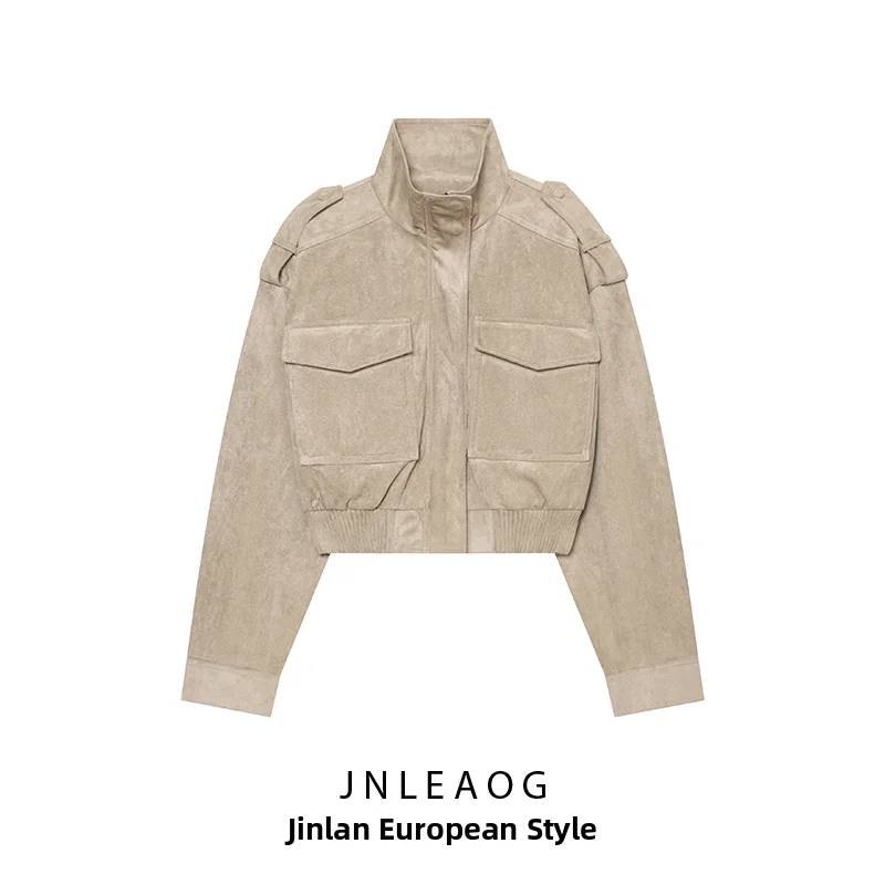 JNLEAOG Autumn New Women's Fashion Comfortable Short Strap Jacket Outerwear Versatile Polyester Long Sleeve Standard Fit