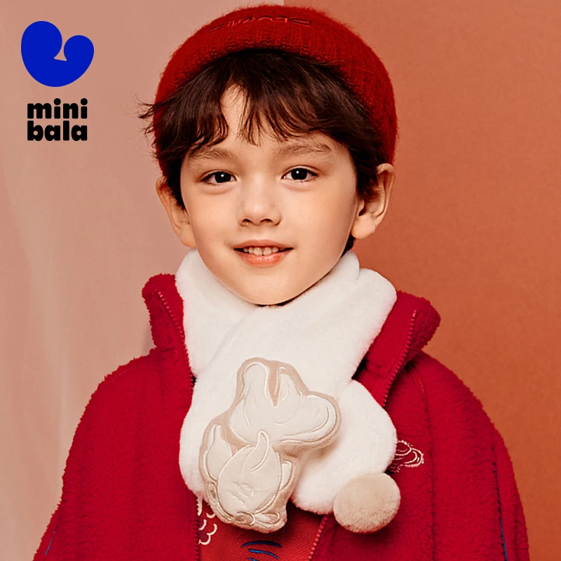 

Mini Bala Furry Scarf for Children for New Year's Greeting Baby New in 2025 Festive Scarf
