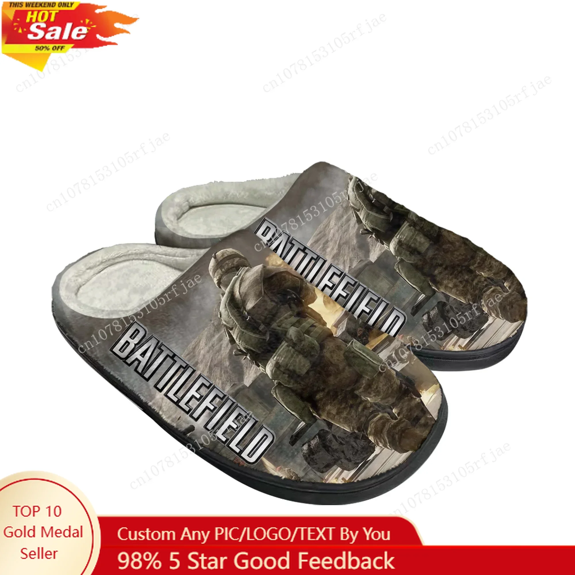 

Battlefield Home Cotton Slippers Hot Cartoon Game Mens Womens Plush Bedroom Fashion Casual Keep Warm Shoes Tailor Made Slipper