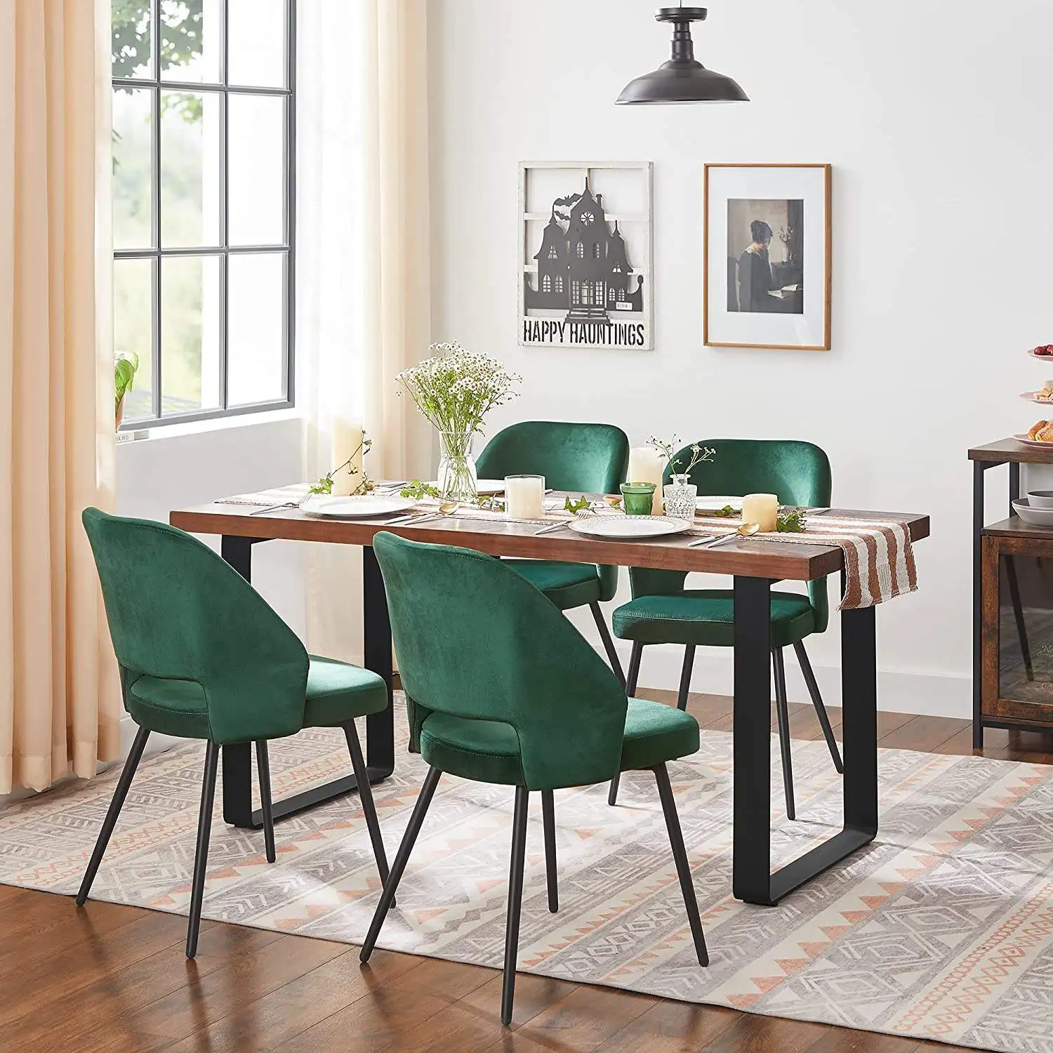 Factory Price Dining Events Fabric Velvet Dining Banquet Restaurant Kitchen Chair With Metal Leg Black