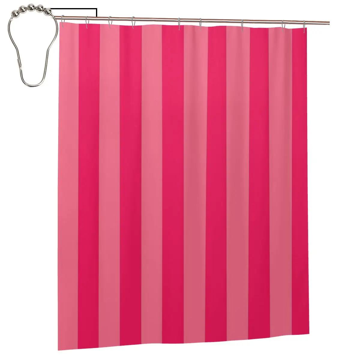 

Яркая водонепроницаемая шторка для душа с полосатым узором из полиэстера для ванной комнаты с крючками