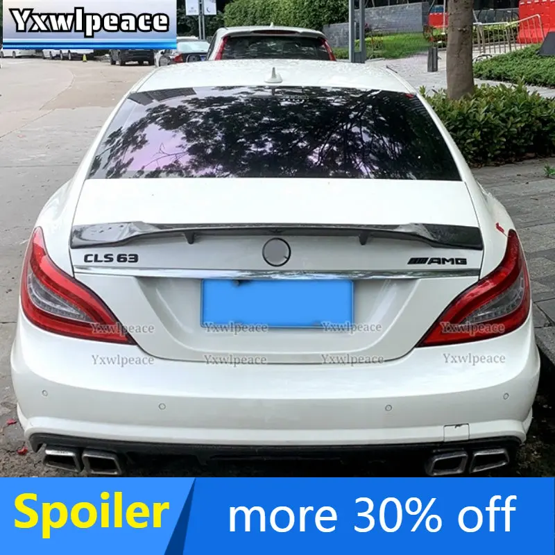 

For Mercedes Benz CLS Class W218 CLS63 AMG Spoiler Carbon Fiber Rear Trunk Lip Spoiler Wing R Style 2011 2012 2013 2014 15 2016