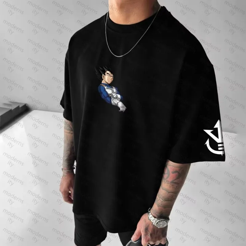 Koszulka męska Dragon Ball 2025, nowa kolekcja letnia, luźny krój, nadruk anime, styl uliczny, casualowa, oversize, Harajuku, krótki rękaw.