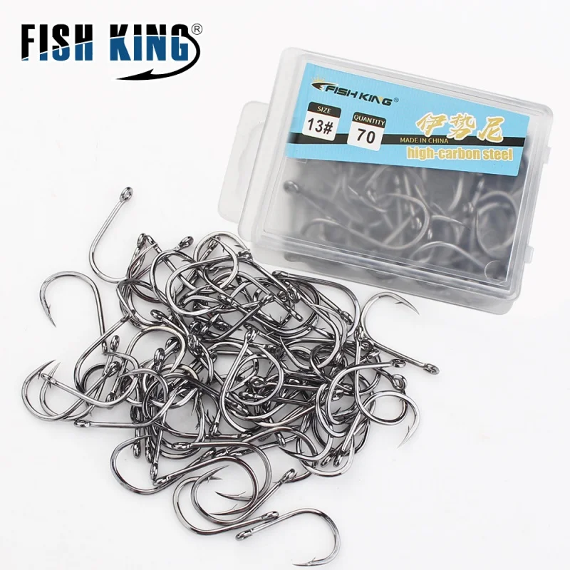 

Fishing Yishini Fishhook 100 Pieces Boxed Bandlet Ring Barbed Fishing Carp Fishing Black