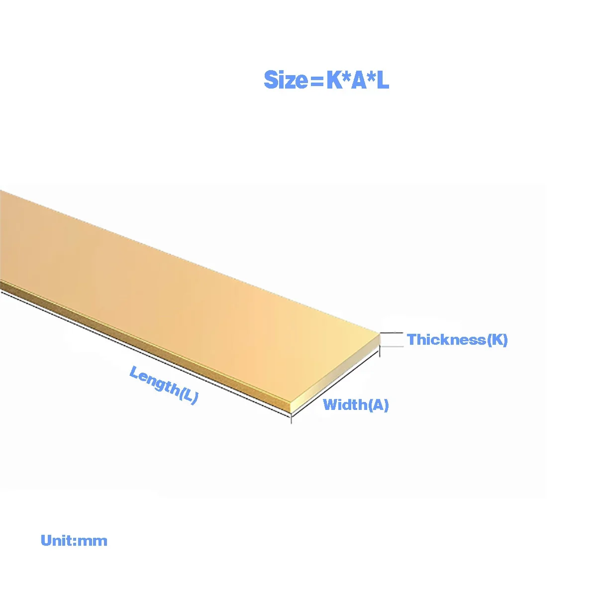 H59 Brass Bar/Brass Square Flat Bar Solid Block, Customized Processing, Thickness 2/3/4/5/6mm