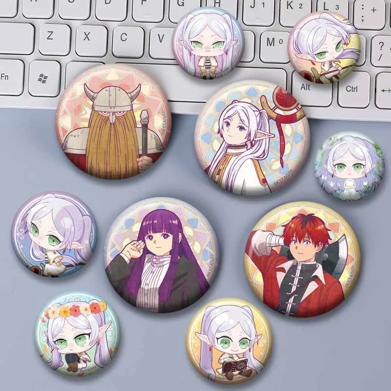 Cute Anime Peripheral Enamel Pins Himmel Frieren Fern Stark Eisen Heiter Cartoon Brooch Cosplay Jewelry Badge Bag Hat Ornaments