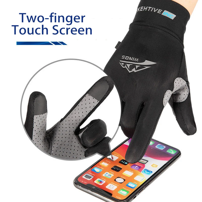 Fishing Cycling Gloves Summer Outdoor Thin Ice Silk Breathable Male Sports Running Fitness Driving Female Non-Slip Touchscreen