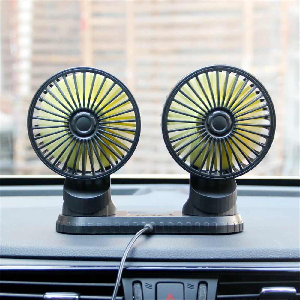 

NEW Automobile double fan 360 degree circular automobile cooling accessories swing fan ventilation plate USB in summer