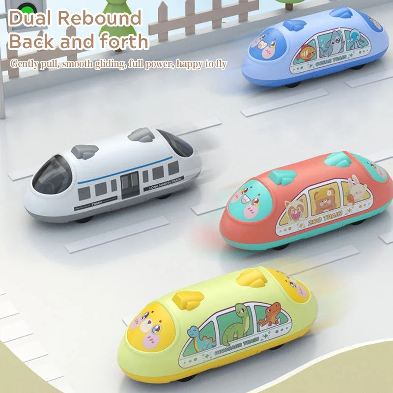 Children's dinosaur toy car, cartoon rice inertia car, high-speed railway, children's gifts