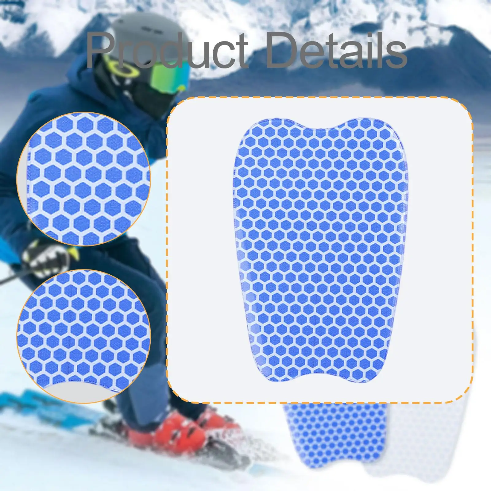 High Performance Ski Shin Pad Comfortable Self Adhesive Shin Guard Blue Protective Gear for Men Skiing Snowboarding