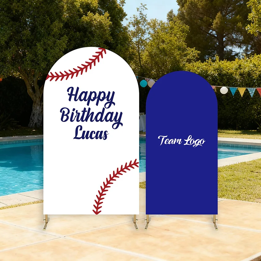 

Индивидуальный двусторонний фон-арка Chiara в спортивном бейсбольном стиле для детского дня рождения, украшения для вечеринки в честь рождения ребенка, декор для стены