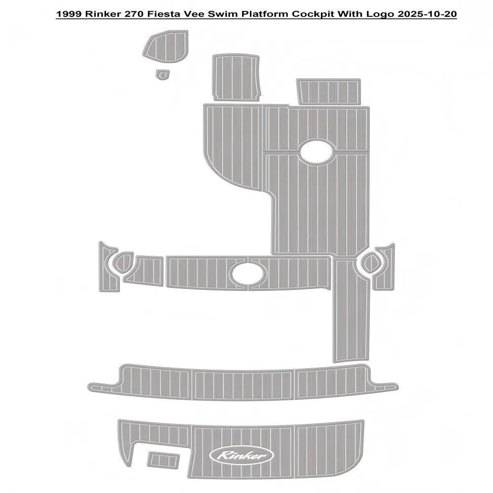 

1999 Rinker 270 Fiesta Vee Swim Platform Cockpit Pad Boat EVA Foam Faux Teak Deck Floor Mat SeaDek MarineMat Style Self Adhesive