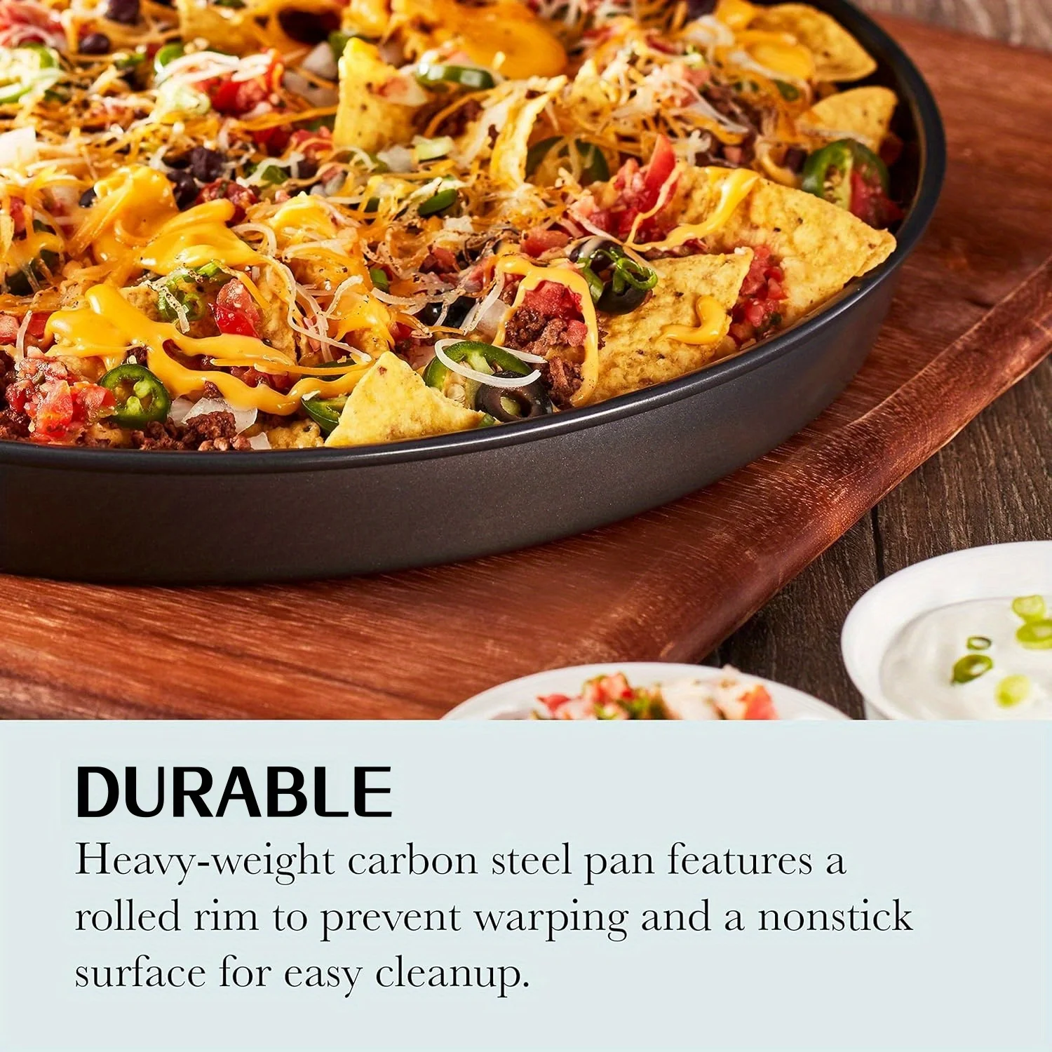 صواني هش البيتزا المصنوعة من الفولاذ الكربوني غير اللاصق، قالب صينية خبز البيتزا مع ثقوب، طبق عميق مستدير #4