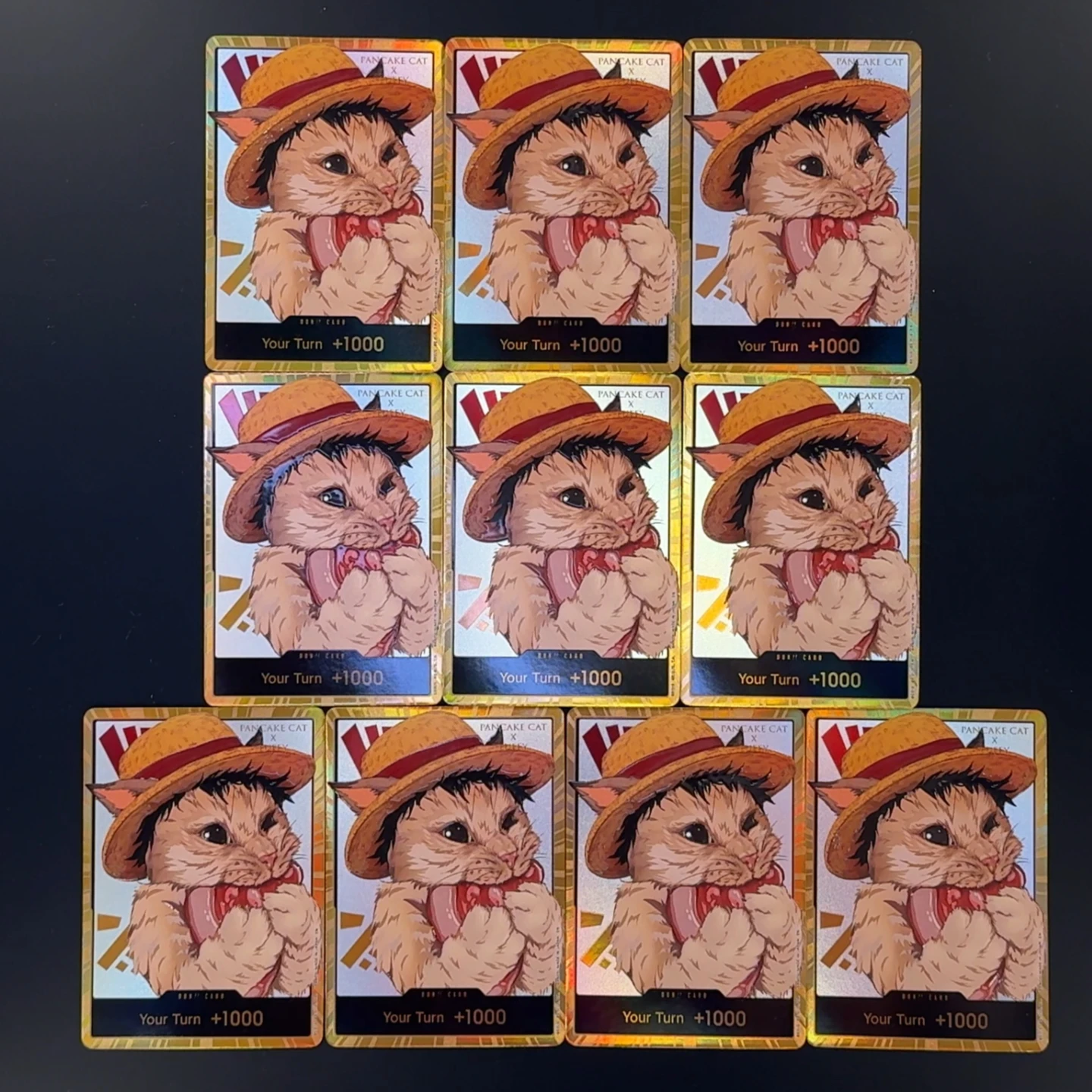 One Piece OPCG English Golden Holographic 3D Textured  DON card Catified Luffy Zoro Sanji Robin DON card Anime Collectible Cards view 2