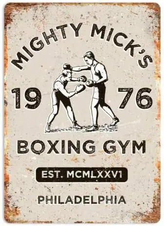 Vintage Tin Sign Mighty Micks Boxing Gym Metal Wall Panel Retro Art Decoration for Home Club Cabin Garage Store Bar Cafe Fa sign