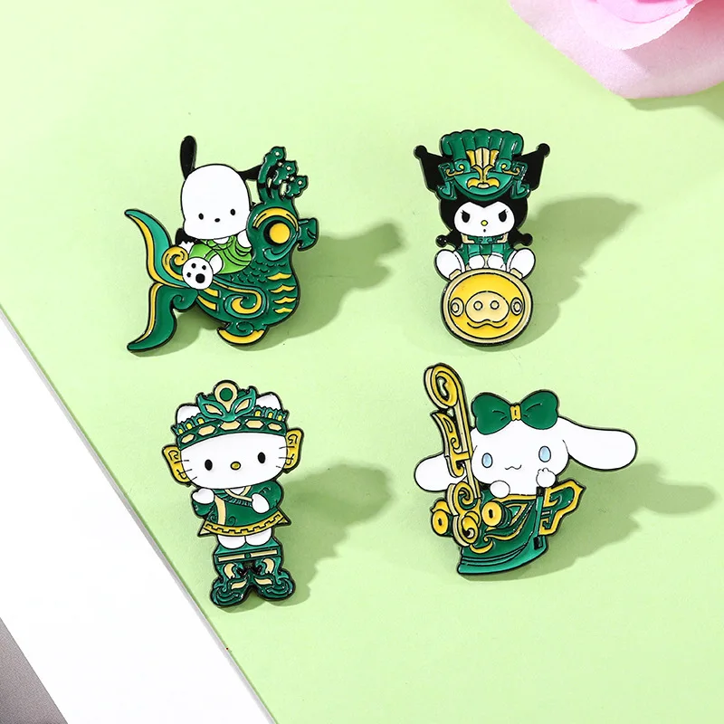 

Новые эмалевые значки-броши Sanrio с персонажами аниме Hello Kitty, Pochacco, Cinnamoroll, Kuromi для рюкзаков, сумок и одежды