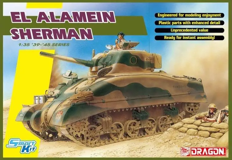 Dragão 1/35 6617 el alamein sherman (com faixas mágicas) [bônus: barril/acessórios]