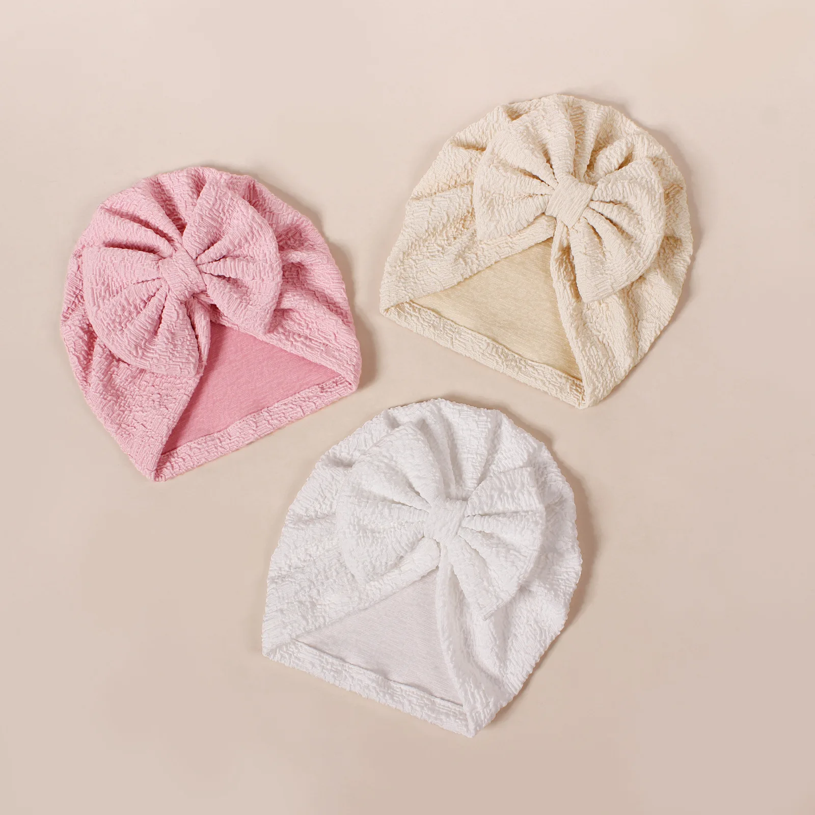 

Baby BowKnot Turban Hat Newborn Hat 0-3T Girls Elastic Indian Cap Autumn Cute Infant Beanies Muslim Caps Kid Hair Accessories