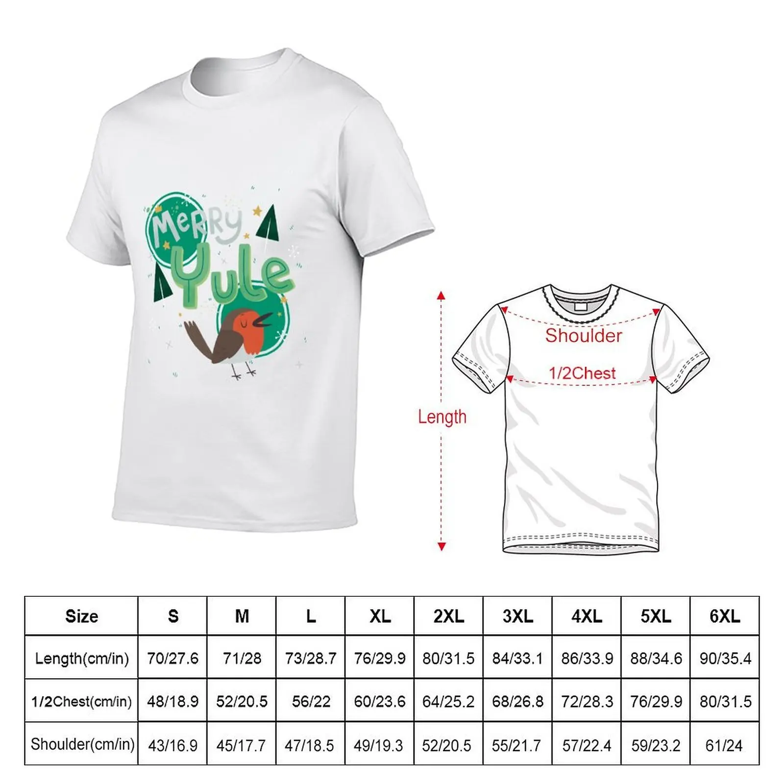 Merry Yule Robin Card T-Shirt graphic shirts funny meme t-shirts men tshirt