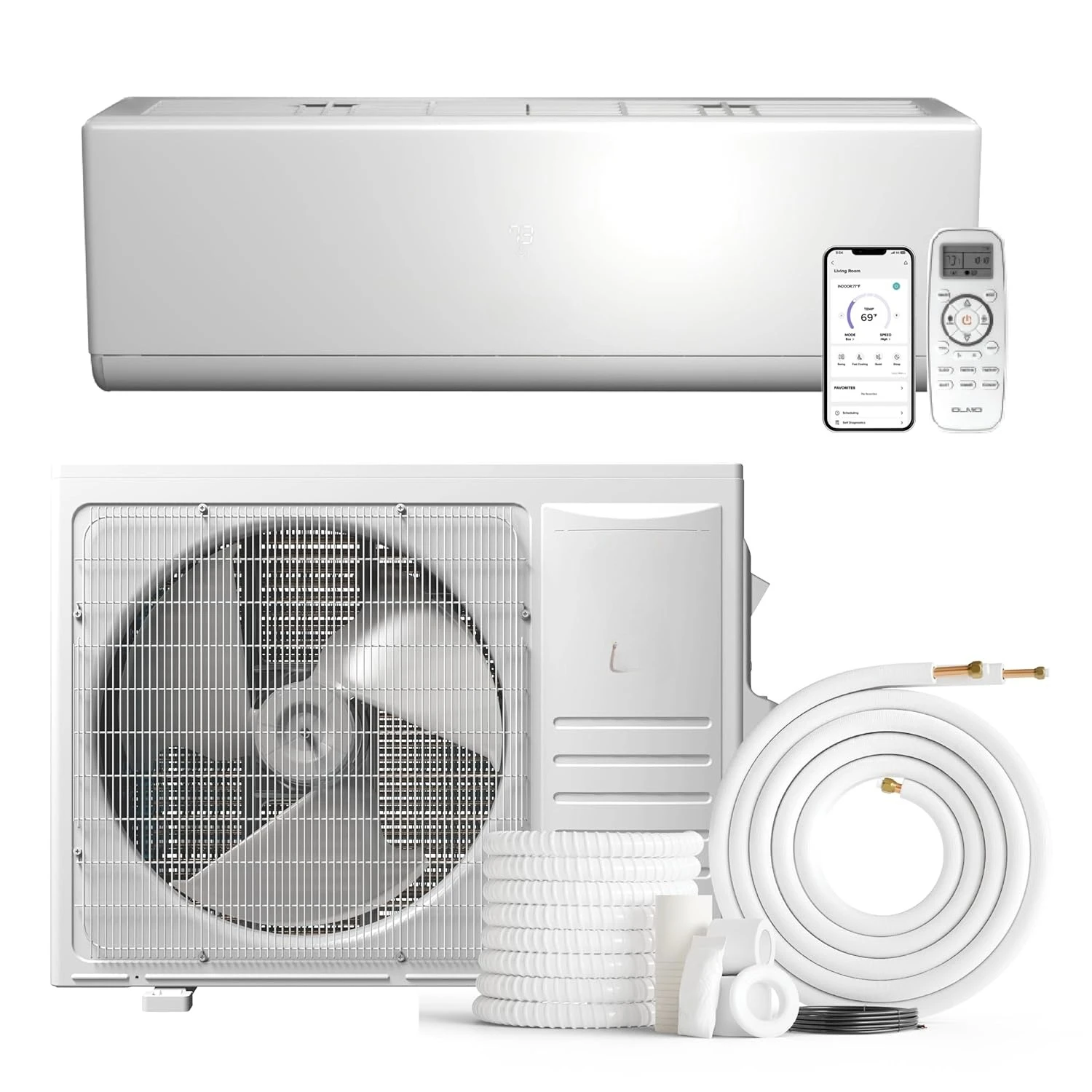 

12,000 BTU 230V Mini Split AC Heat Pump, Ductless Wall Mount - 20 SEER2 - Smart Kit & 16FT Installation Kit Included -, Custom
