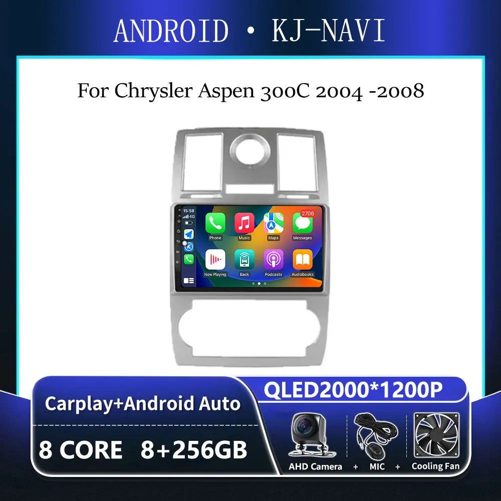 

For Chrysler Aspen 300C 2004 2005 2006 2007 2008 Android 14 GPS Navigation Multimedia Video Car Radio Stereo DSP Carplay